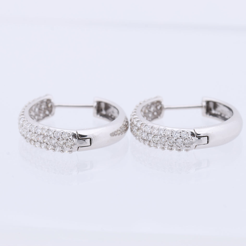 Non Signe / Unsigned Diamond Earrings K18WG 4.4g 1.0 ct