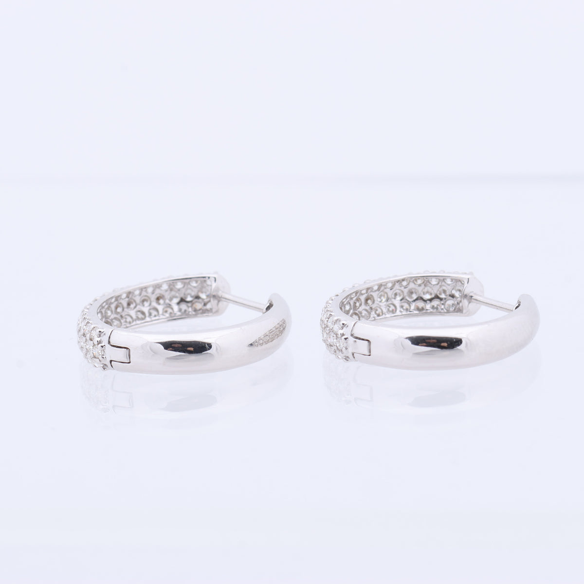 Non Signe / Unsigned Diamond Earrings K18WG 4.4g 1.0 ct