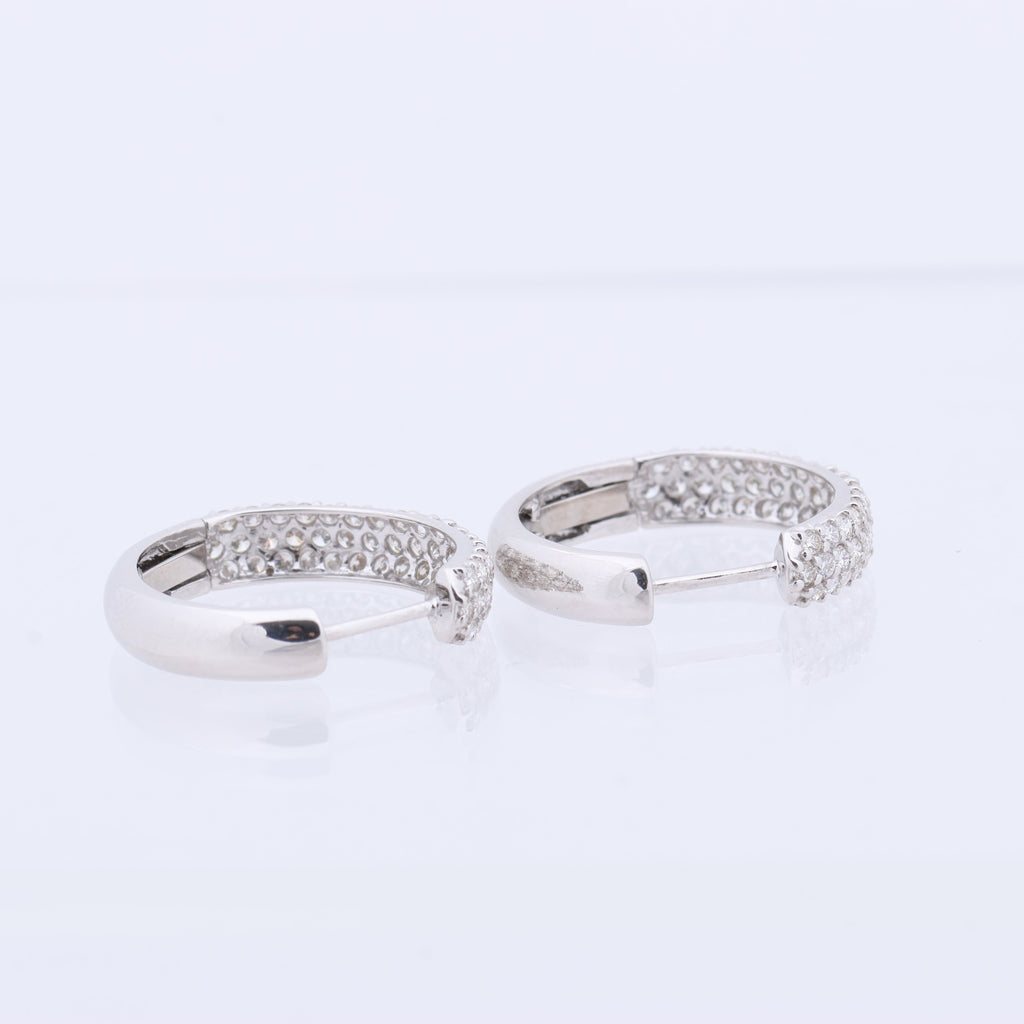 Non Signe / Unsigned Diamond Earrings K18WG 4.4g 1.0 ct