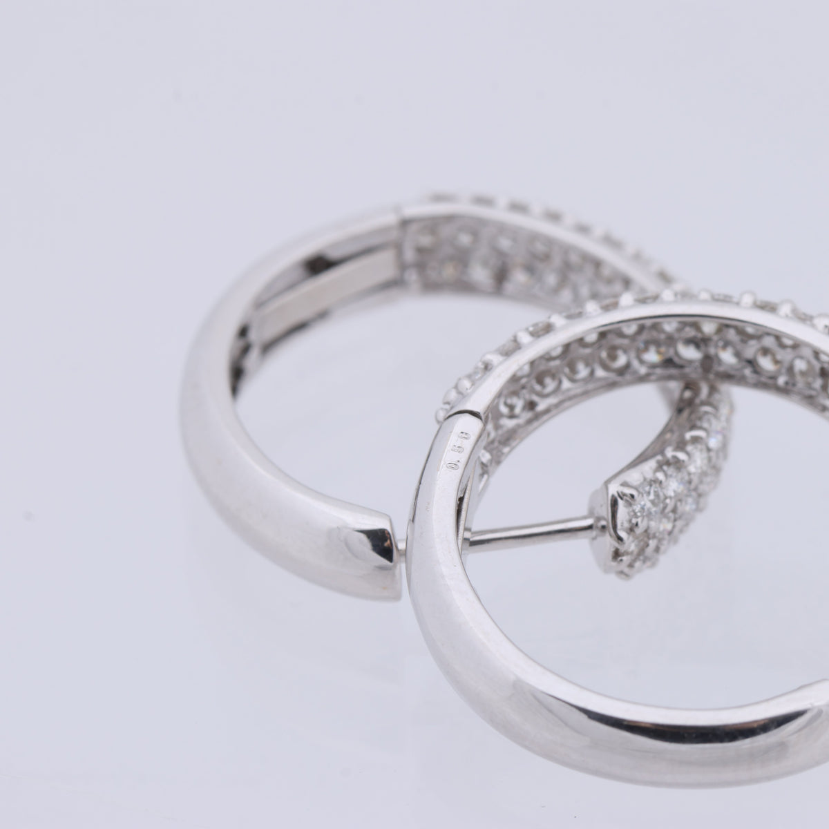 Non Signe / Unsigned Diamond Earrings K18WG 4.4g 1.0 ct