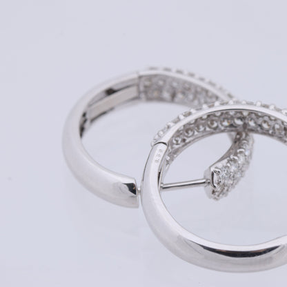 Non Signe / Unsigned Diamond Earrings K18WG 4.4g 1.0 ct