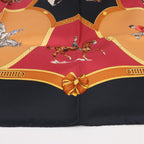 Hermès Carré 90 "ECOLE FRANCAISE D'EQUITATION" 100% Silk Scarf in Red x Black