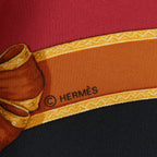 Hermès Carré 90 "ECOLE FRANCAISE D'EQUITATION" 100% Silk Scarf in Red x Black