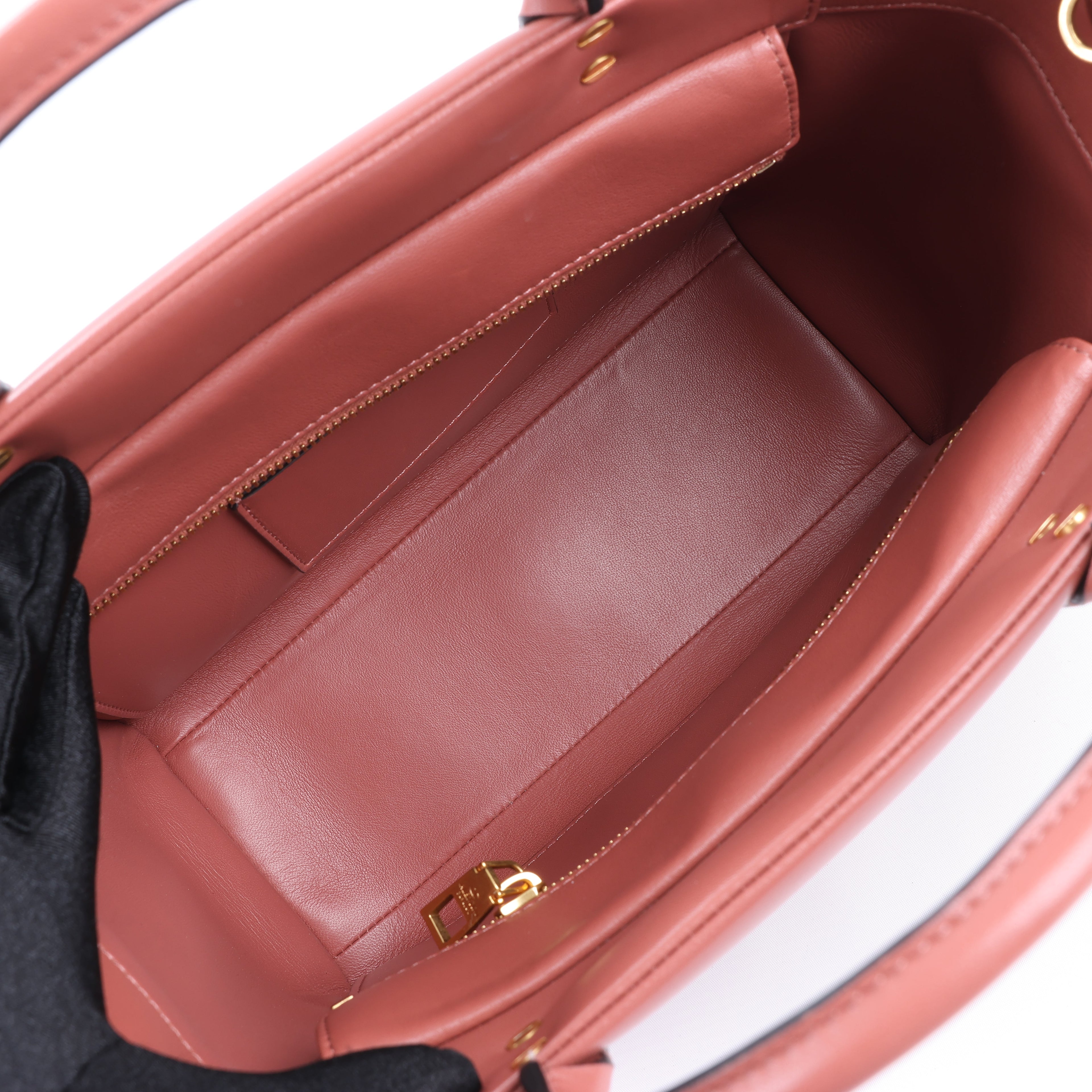 Valentino Garavani One Studs Leather 2Way Shoulder Bag in Chestnut
