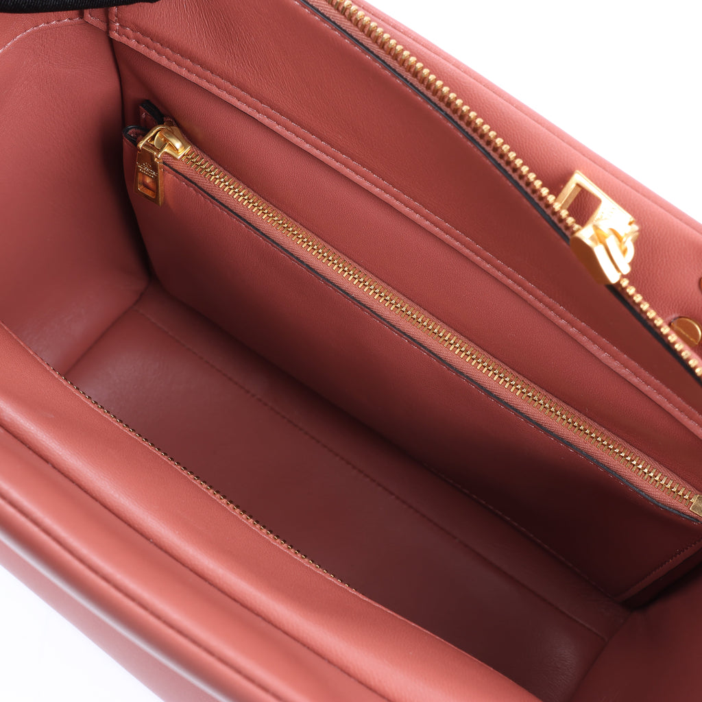 Valentino Garavani One Studs Leather 2Way Shoulder Bag in Chestnut