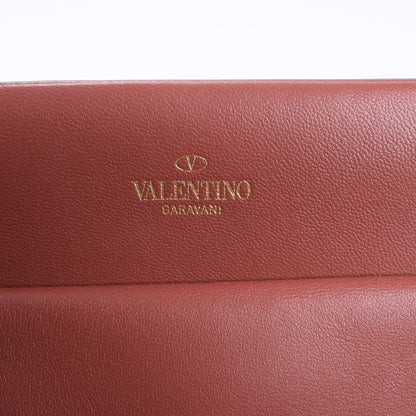 Valentino Garavani One Studs Leather 2Way Shoulder Bag in Chestnut