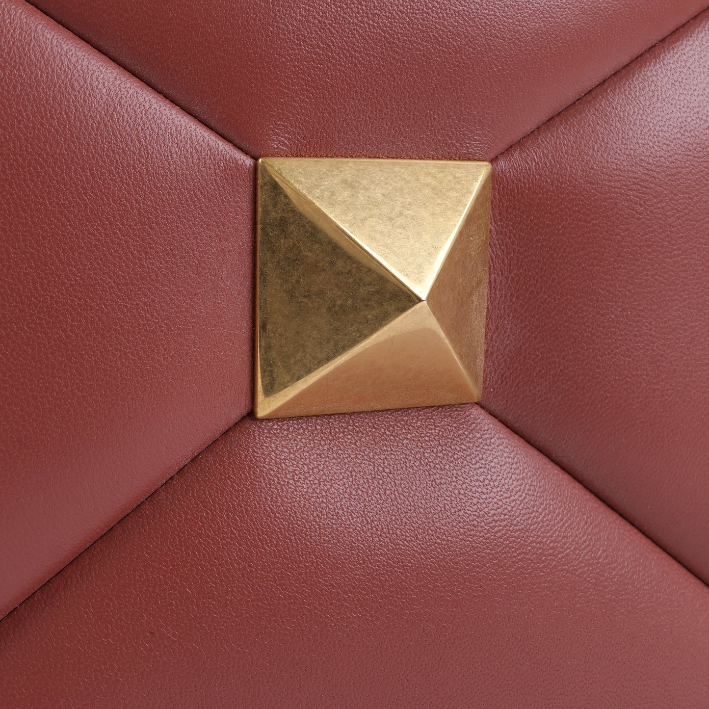 Valentino Garavani One Studs Leather 2Way Shoulder Bag in Chestnut