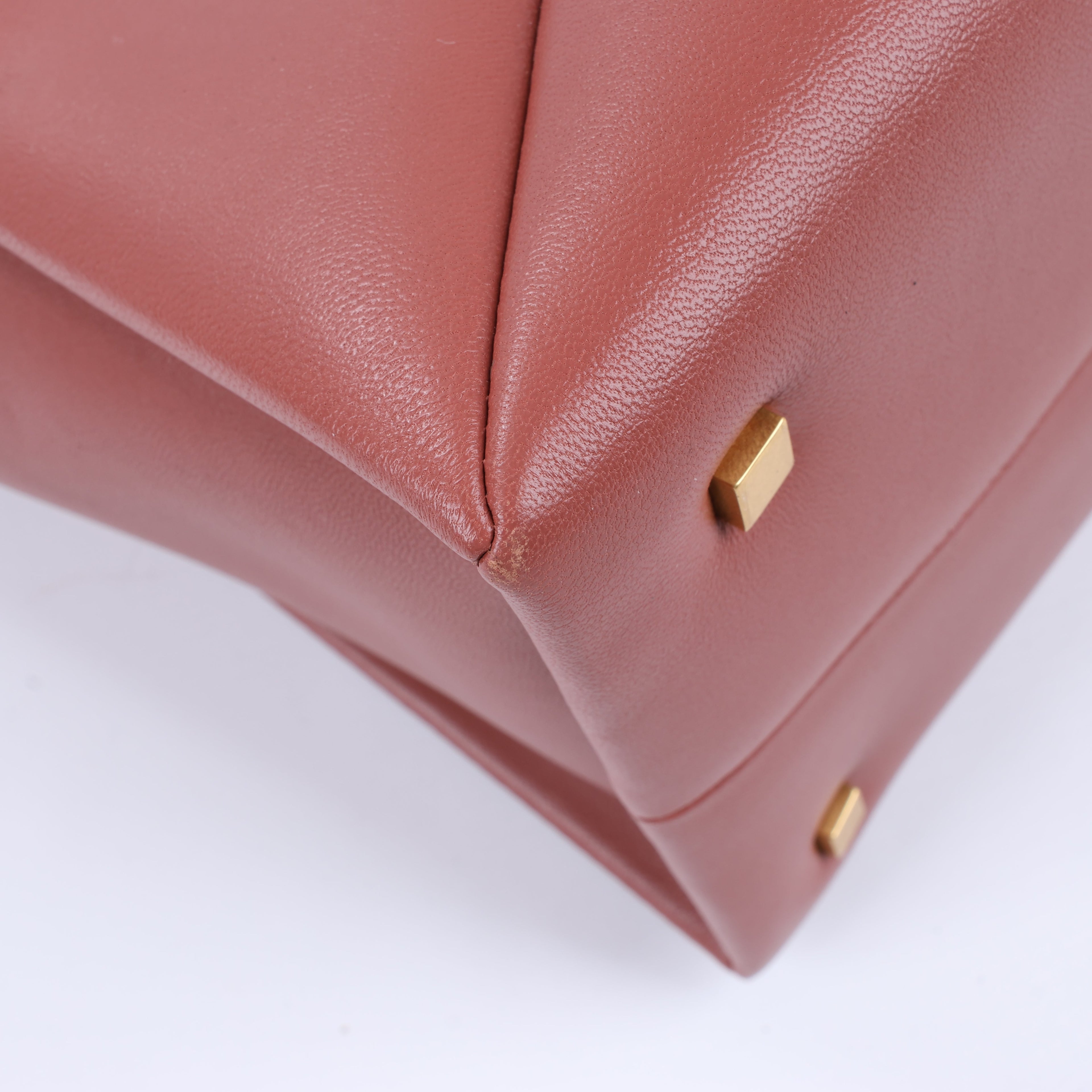 Valentino Garavani One Studs Leather 2Way Shoulder Bag in Chestnut