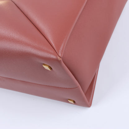 Valentino Garavani One Studs Leather 2Way Shoulder Bag in Chestnut