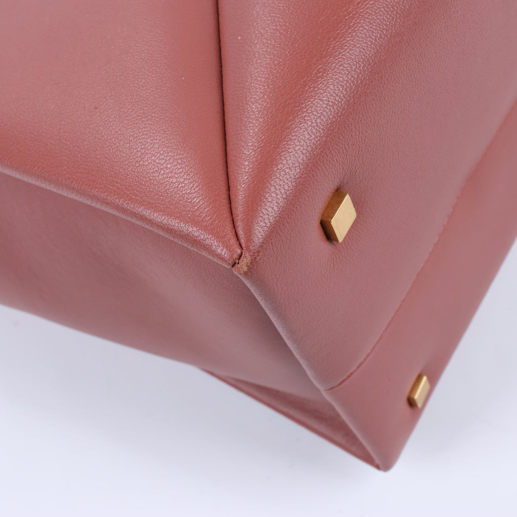 Valentino Garavani One Studs Leather 2Way Shoulder Bag in Chestnut