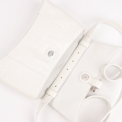 Balenciaga Hourglass Mock Croc Shoulder bag in White 671355