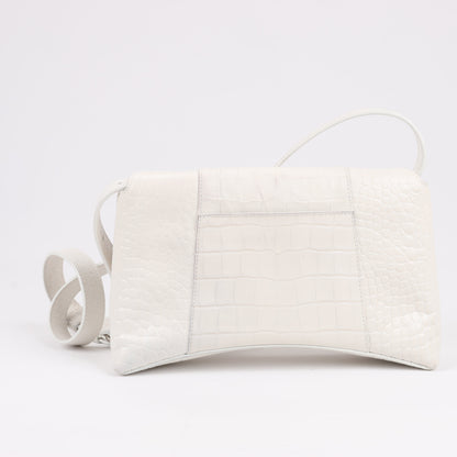 Balenciaga Hourglass Mock Croc Shoulder bag in White 671355