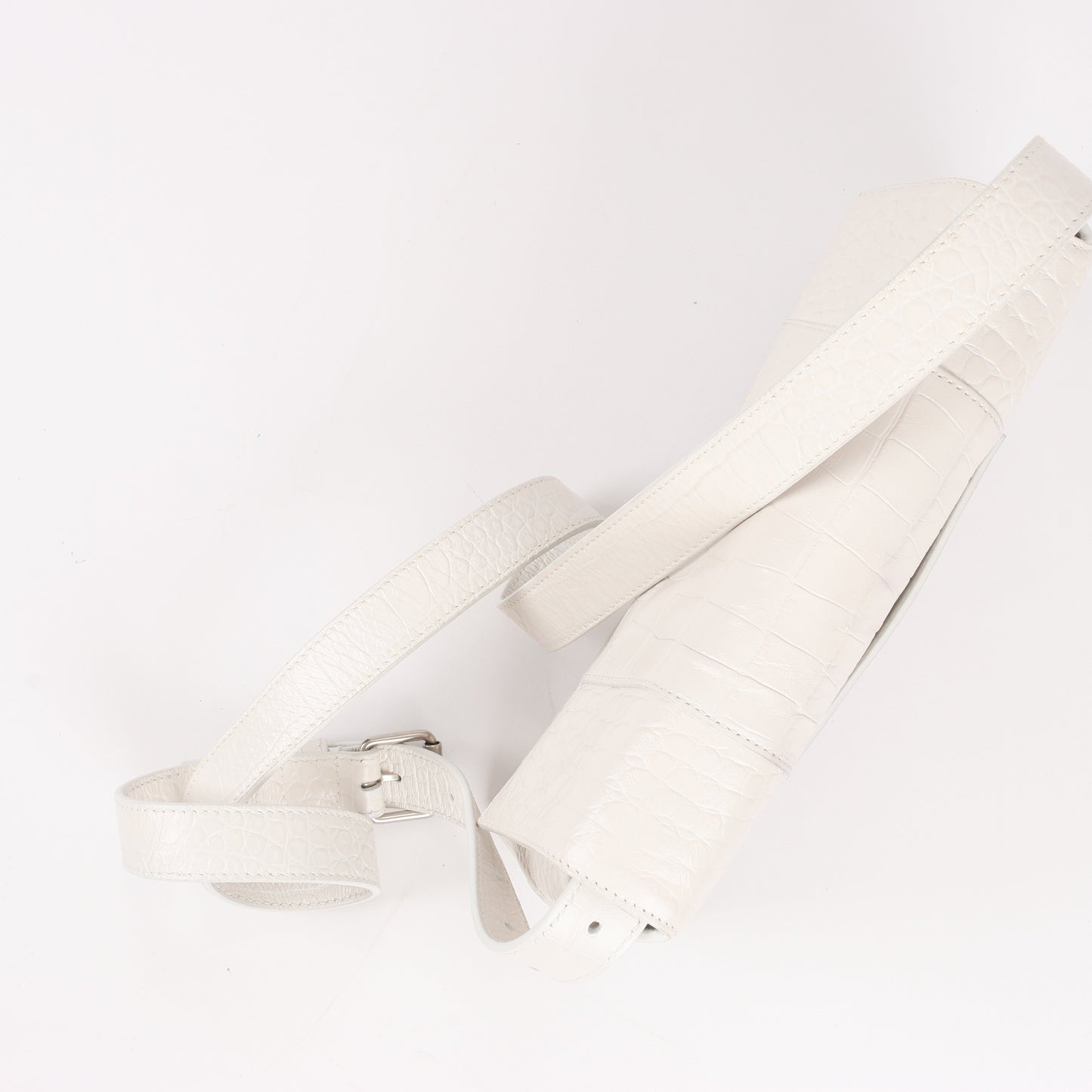 Balenciaga Hourglass Mock Croc Shoulder bag in White 671355