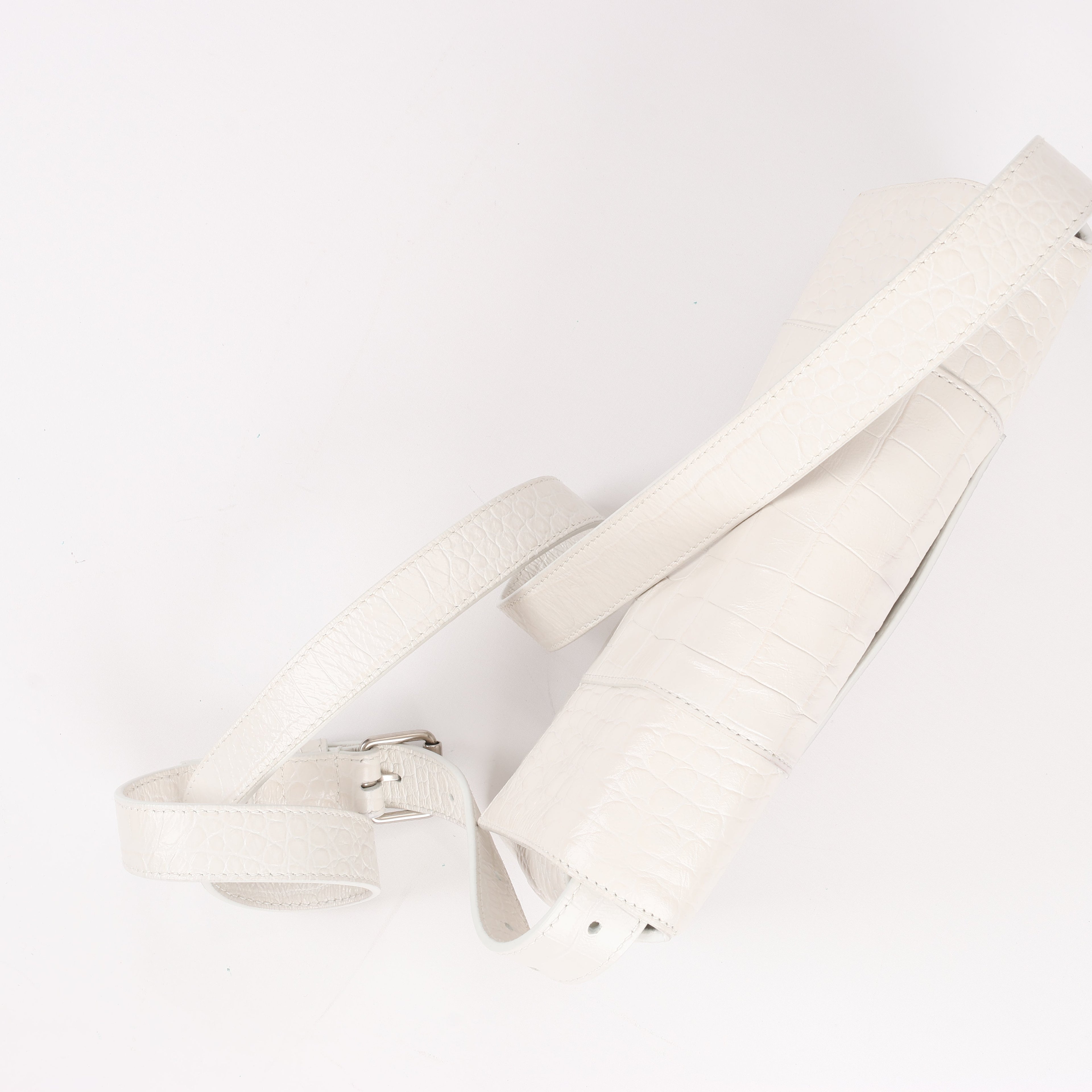 Balenciaga Hourglass Mock Croc Shoulder bag in White 671355