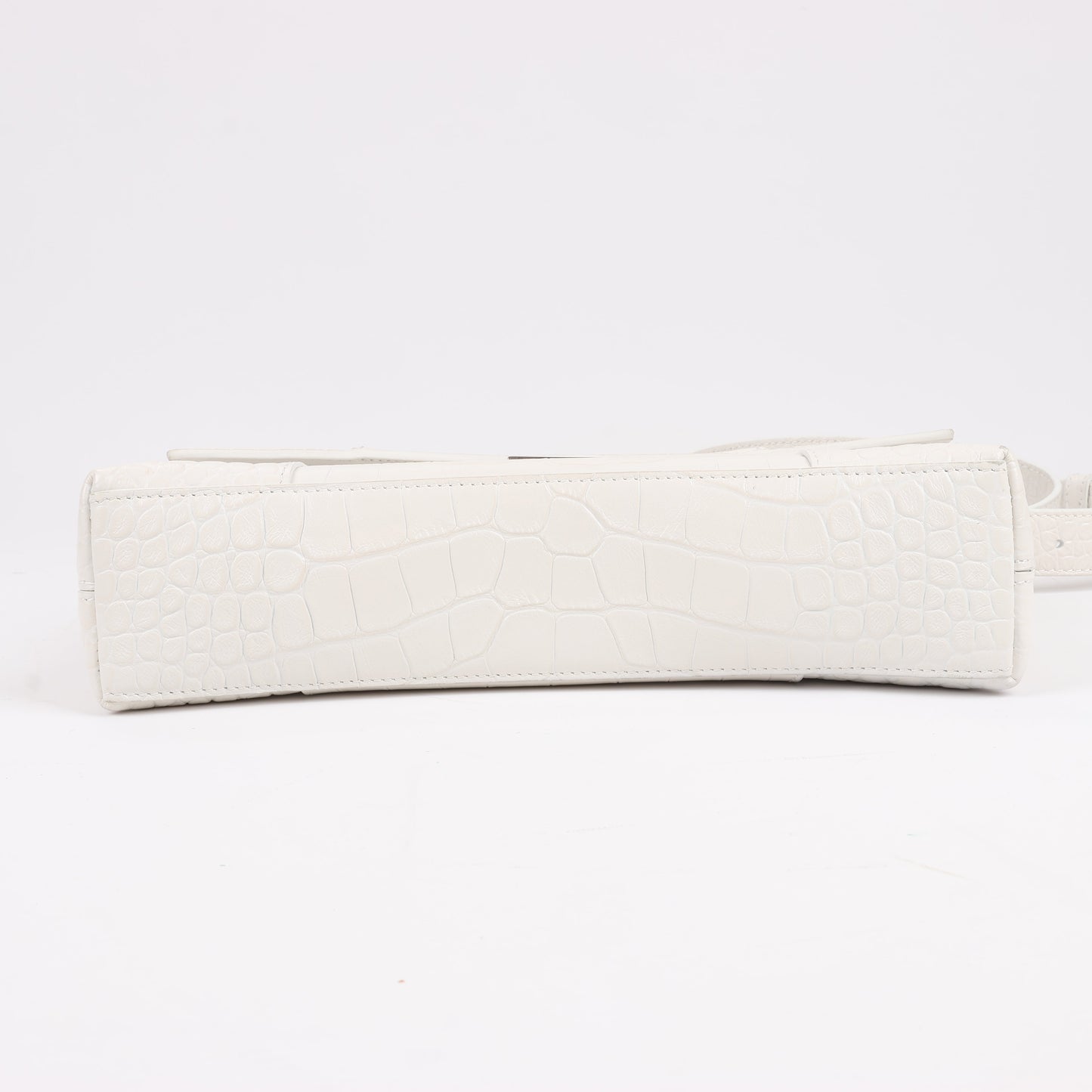 Balenciaga Hourglass Mock Croc Shoulder bag in White 671355