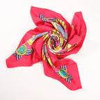 Hermès Carré 90 "HUACA PIRU" Silk handkerchief in Pink