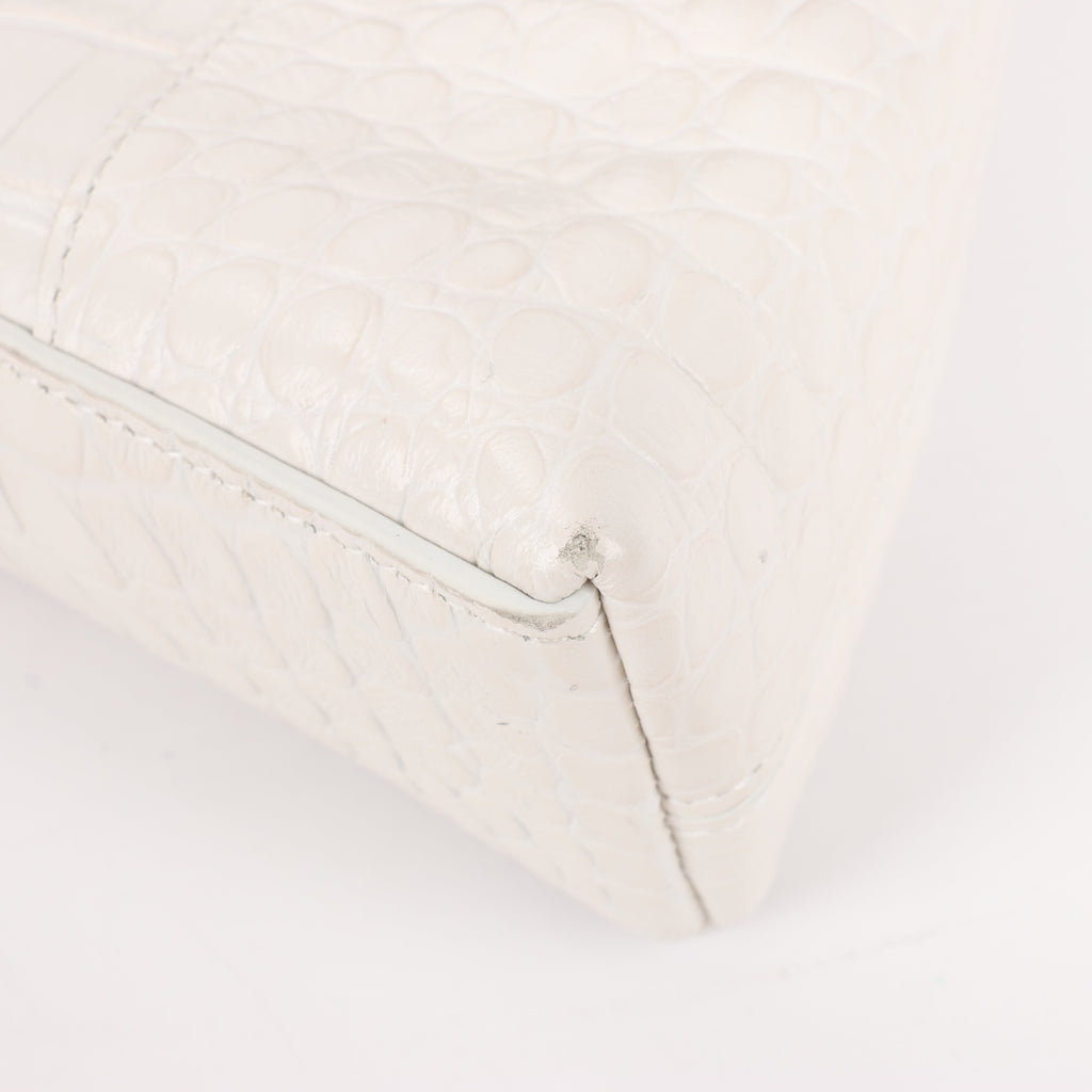 Balenciaga Hourglass Mock Croc Shoulder bag in White 671355