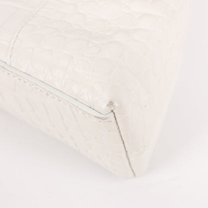 Balenciaga Hourglass Mock Croc Shoulder bag in White 671355