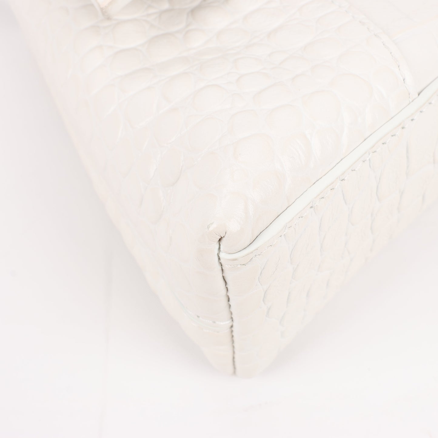 Balenciaga Hourglass Mock Croc Shoulder bag in White 671355