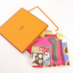 Hermès Carré 90 "HUACA PIRU" Silk handkerchief in Pink