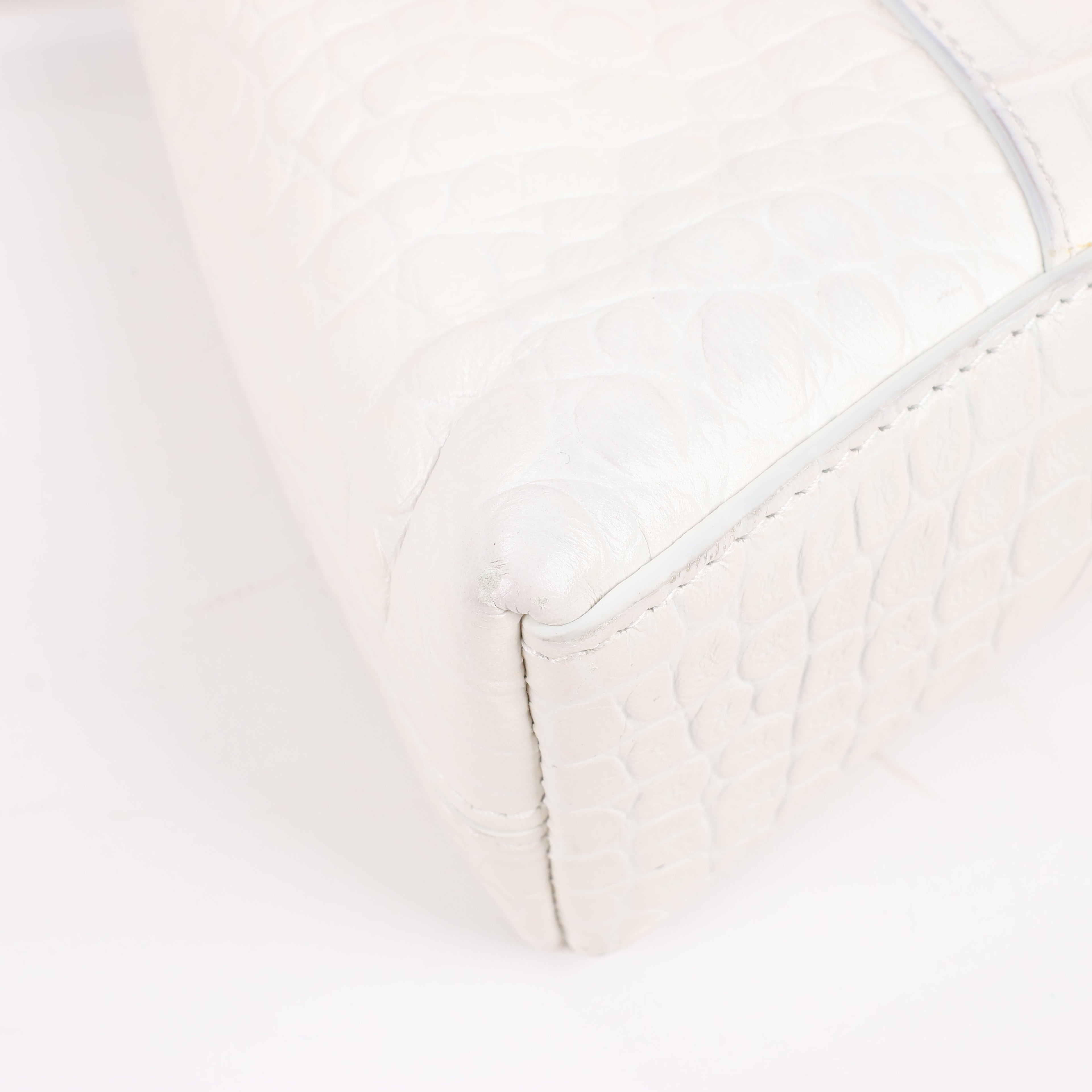 Balenciaga Hourglass Mock Croc Shoulder bag in White 671355