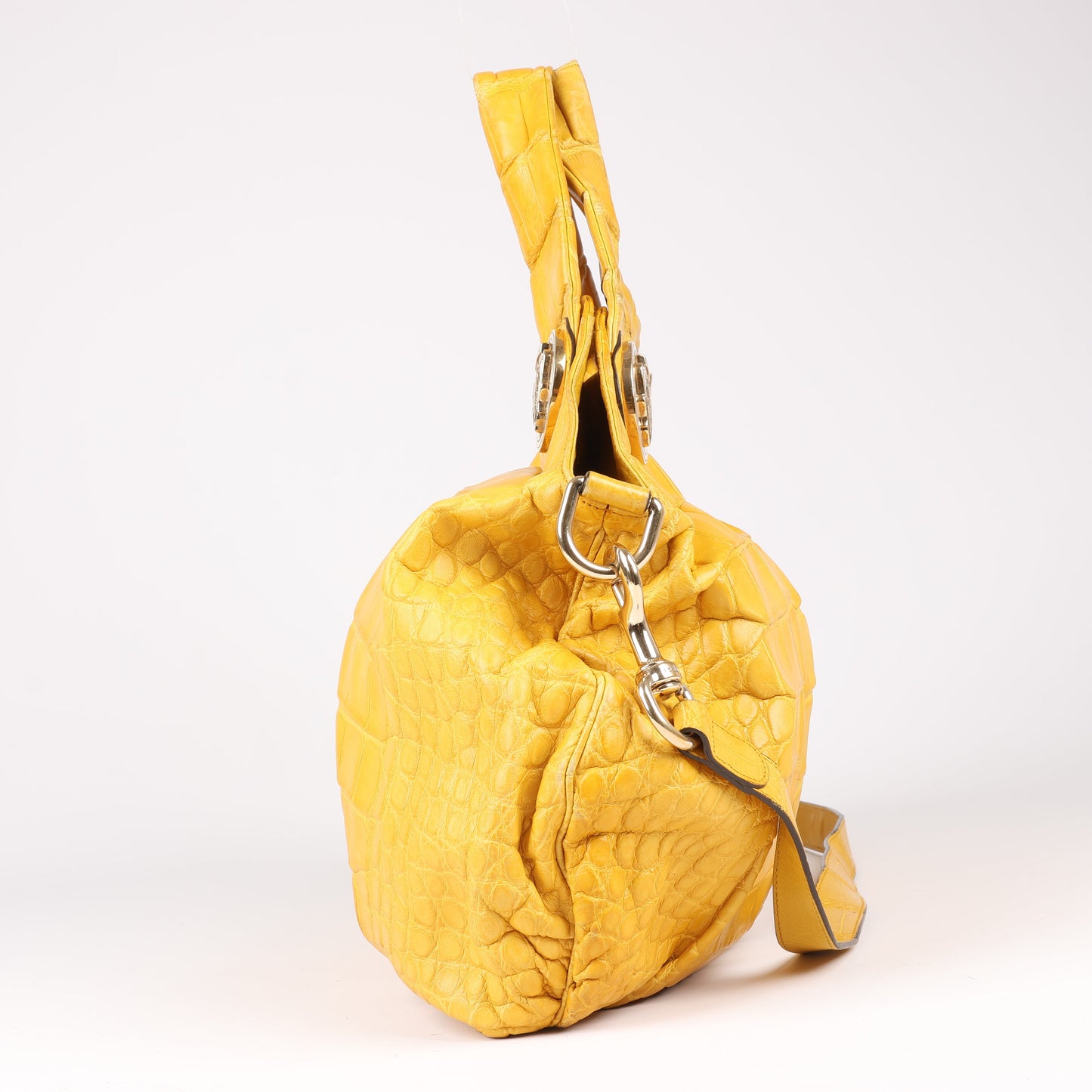 Gucci Exotic leathers - Alligator Hysteria Top 2way Handbag in Yellow