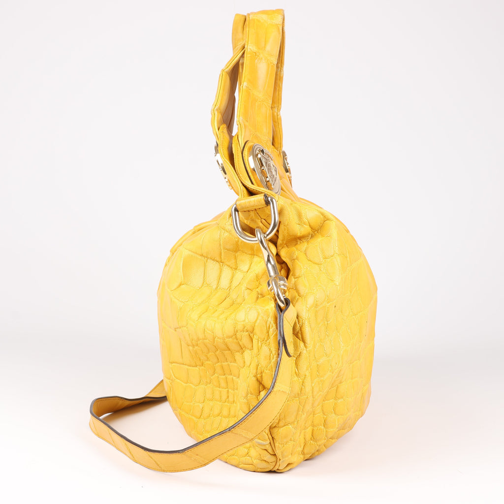 Gucci Exotic leathers - Alligator Hysteria Top 2way Handbag in Yellow