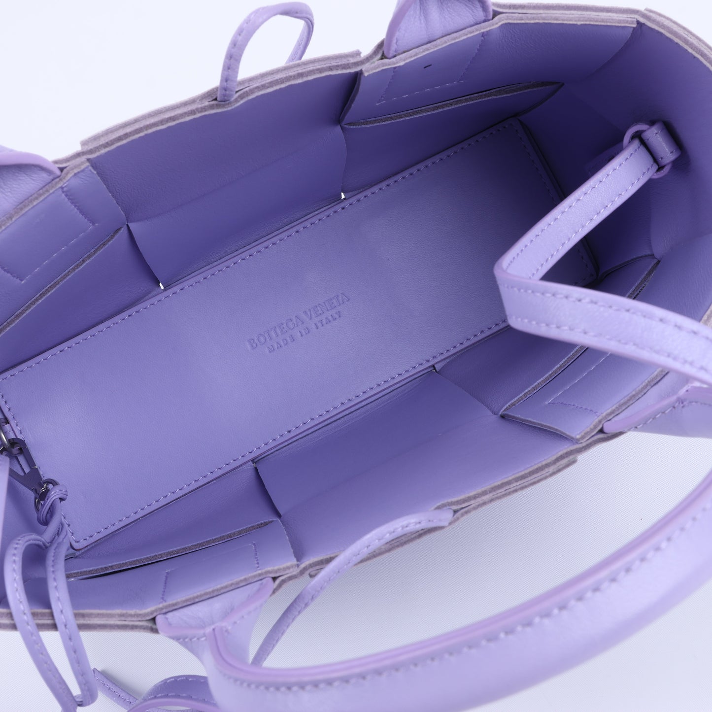 Bottega Veneta Nappa Maxi Intrecciato Small Arco 2Way Handbag in Purple