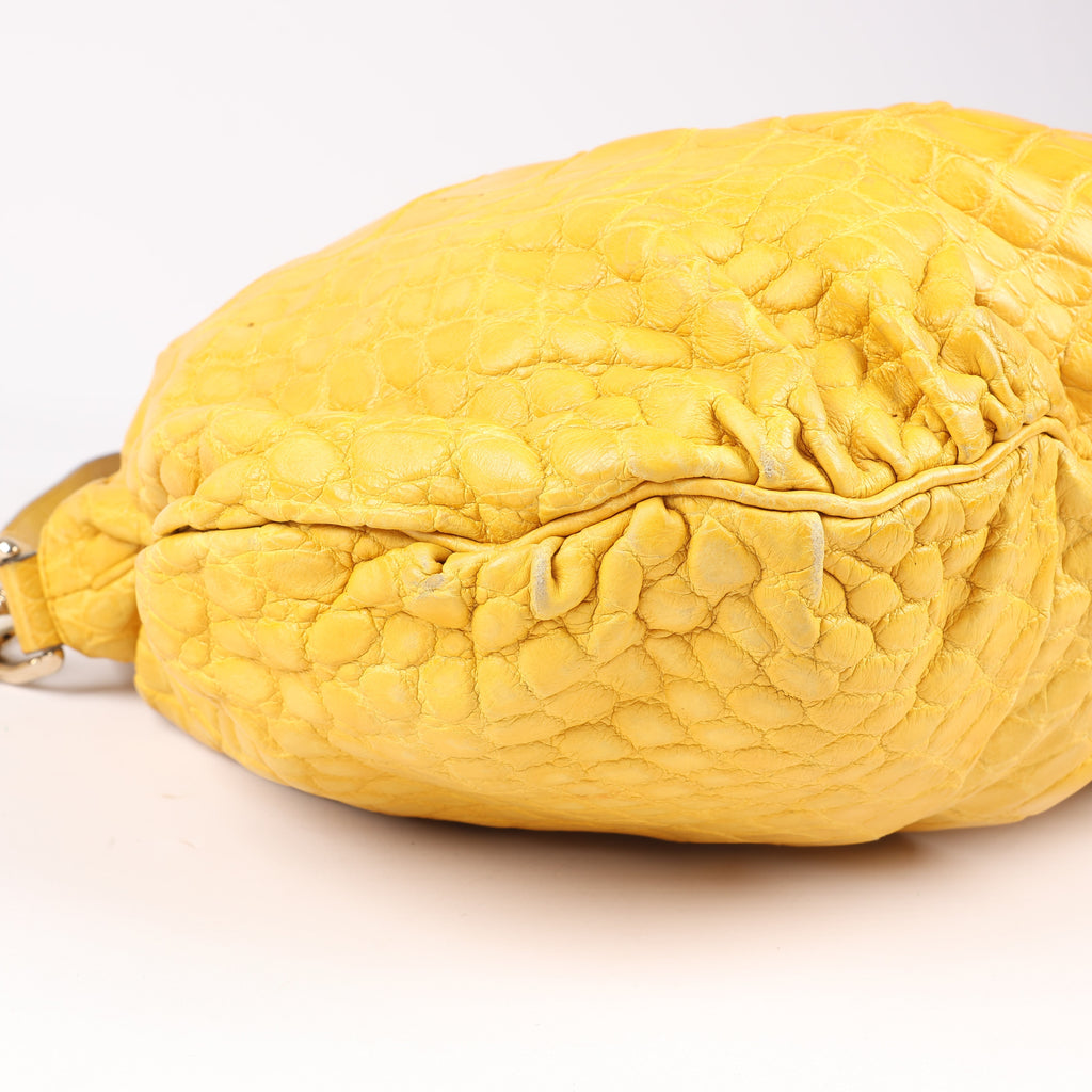 Gucci Exotic leathers - Alligator Hysteria Top 2way Handbag in Yellow
