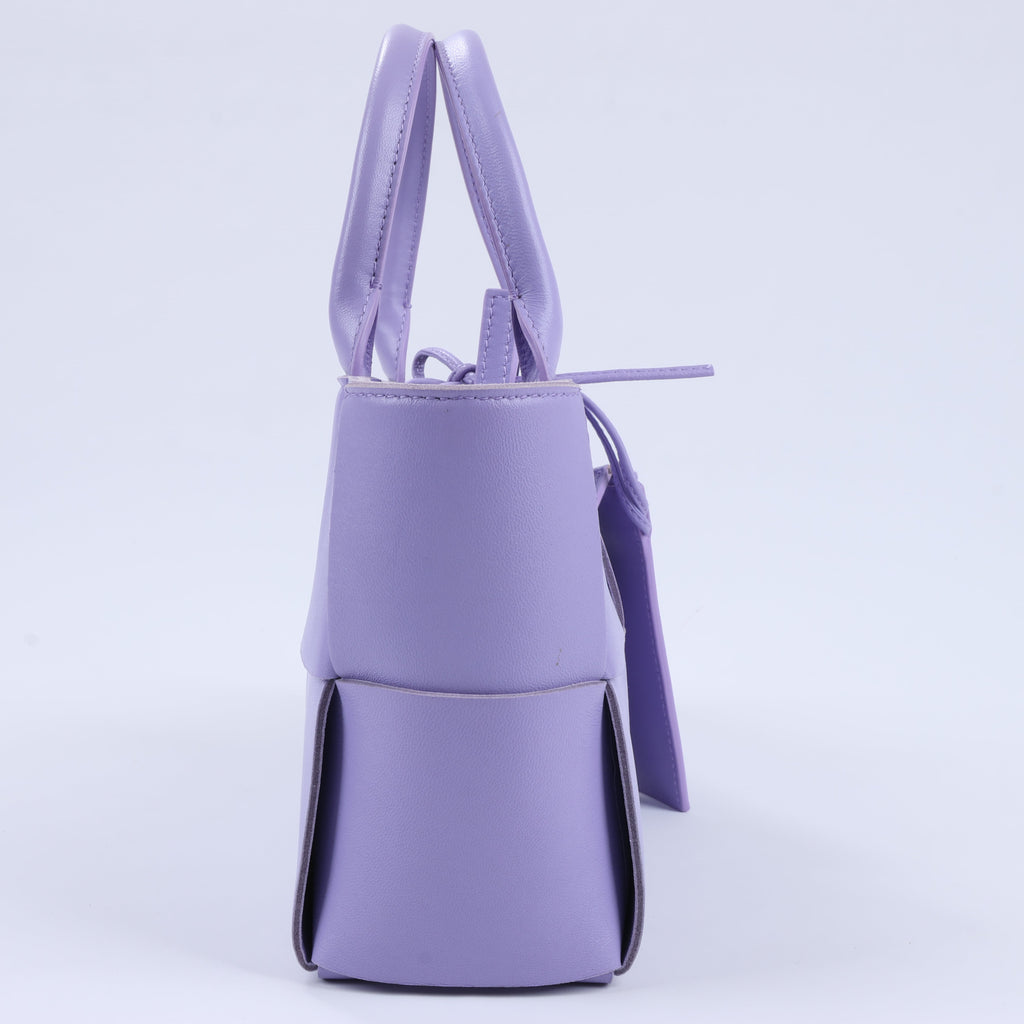 Bottega Veneta Nappa Maxi Intrecciato Small Arco 2Way Handbag in Purple