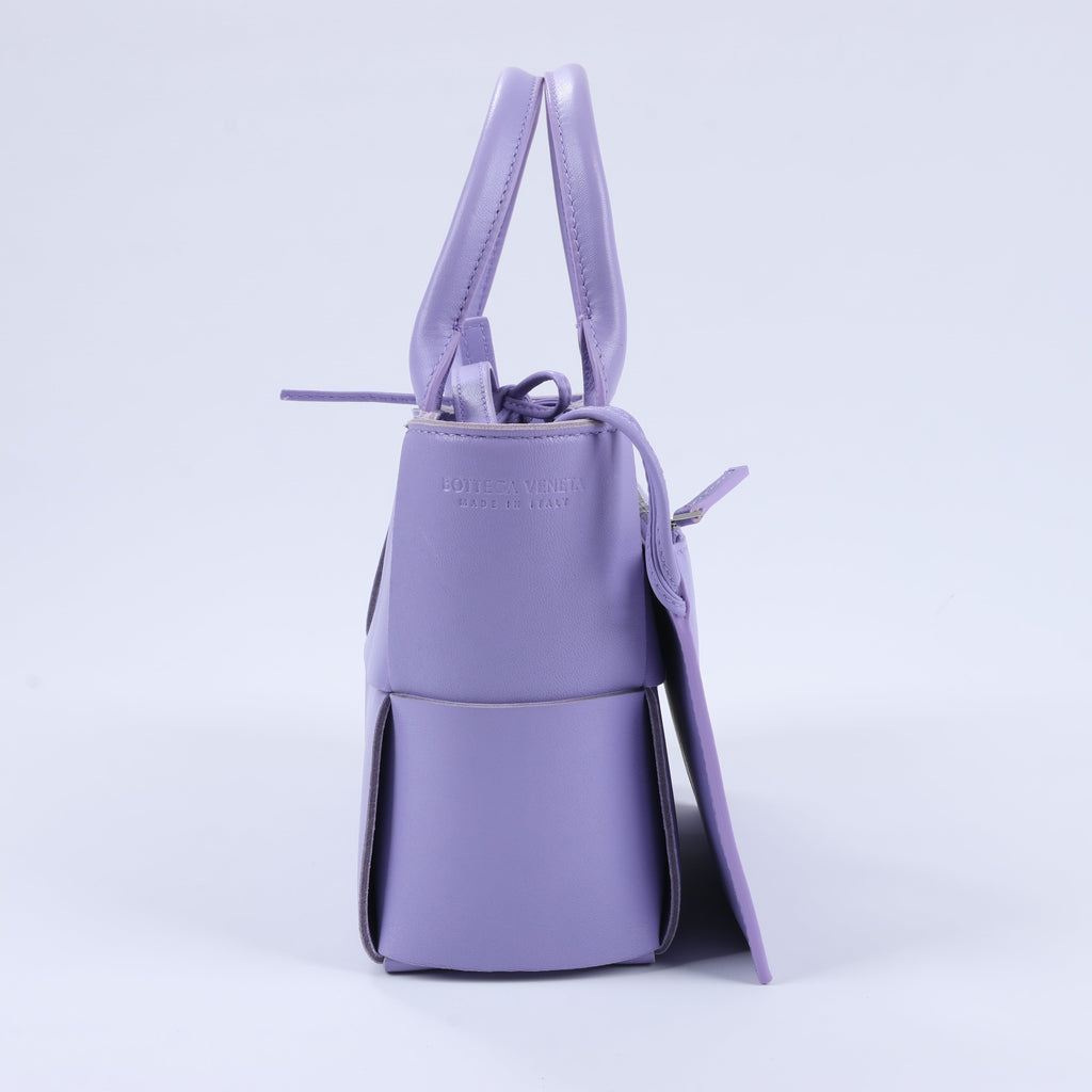 Bottega Veneta Nappa Maxi Intrecciato Small Arco 2Way Handbag in Purple