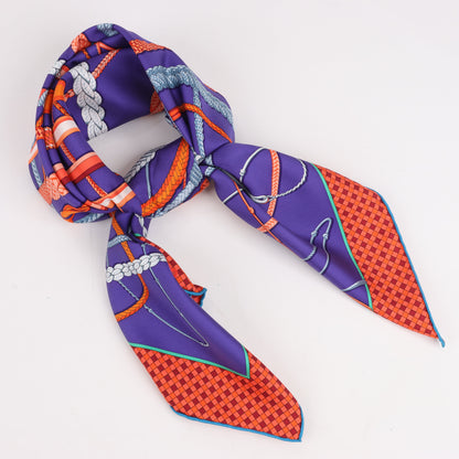 Hermès Carré 90 Fouets et Badines" 100% Silk Scarf in Purple