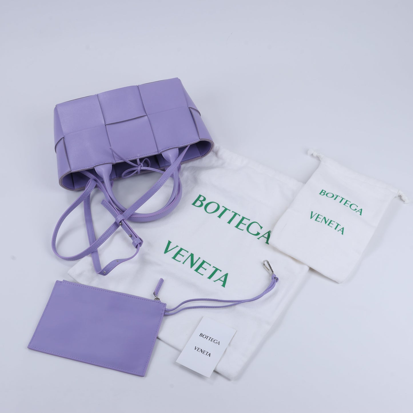 Bottega Veneta Nappa Maxi Intrecciato Small Arco 2Way Handbag in Purple
