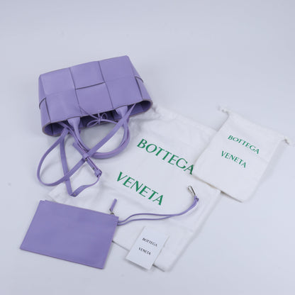 Bottega Veneta Nappa Maxi Intrecciato Small Arco 2Way Handbag in Purple