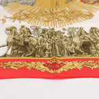 Hermès Carré 90 "SANSSOUCY" 100% Silk Scarf in Red