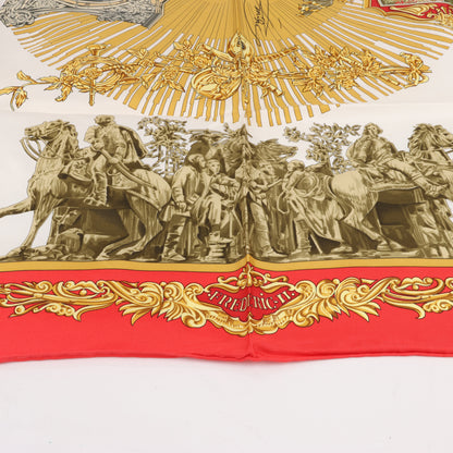 Hermès Carré 90 "SANSSOUCY" 100% Silk Scarf in Red
