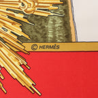 Hermès Carré 90 "SANSSOUCY" 100% Silk Scarf in Red
