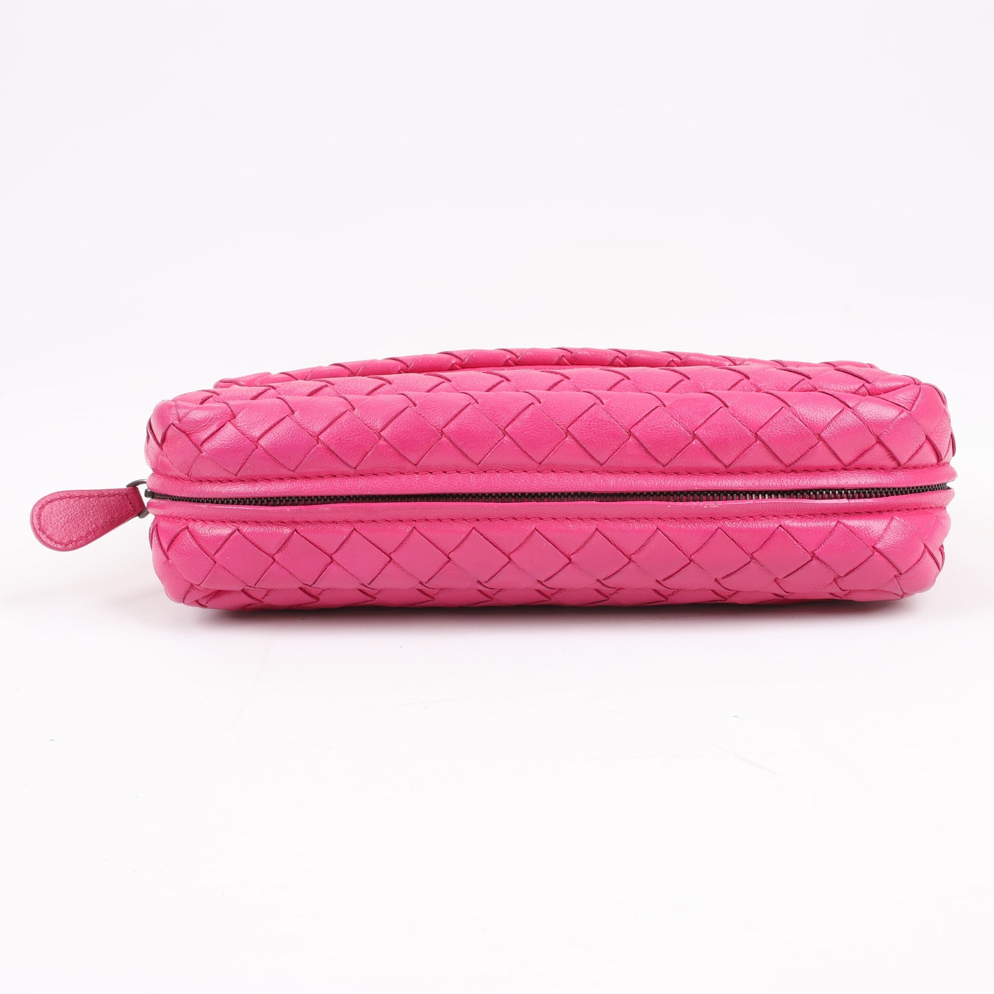 BOTTEGA VENETA Intrecciato Leather Chain Shoulder Bag in Hot Pink