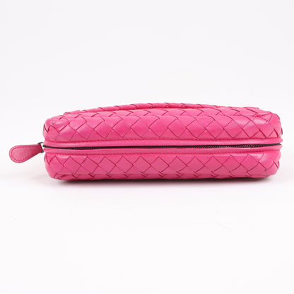 BOTTEGA VENETA Intrecciato Leather Chain Shoulder Bag in Hot Pink