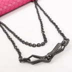 BOTTEGA VENETA Intrecciato Leather Chain Shoulder Bag in Hot Pink