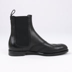 Bottega Veneta Leather x Fabric Side Gore Ankle Boots Black in Size 39