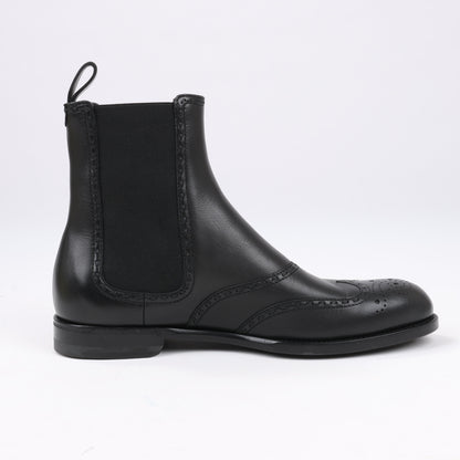 Bottega Veneta Leather x Fabric Side Gore Ankle Boots Black in Size 39