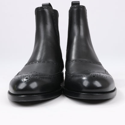 Bottega Veneta Leather x Fabric Side Gore Ankle Boots Black in Size 39