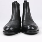 Bottega Veneta Leather x Fabric Side Gore Ankle Boots Black in Size 39