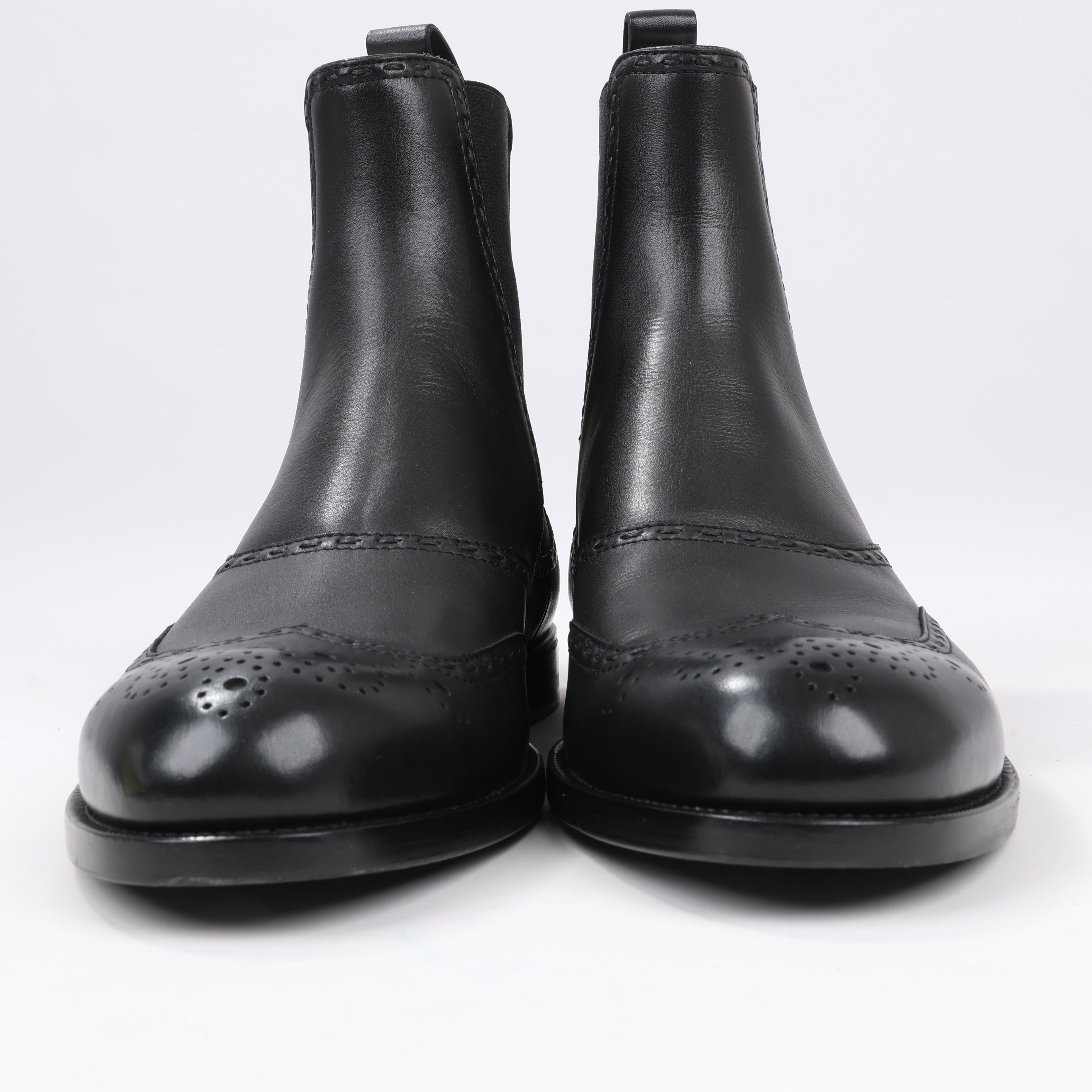 Bottega Veneta Leather x Fabric Side Gore Ankle Boots Black in Size 39