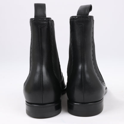 Bottega Veneta Leather x Fabric Side Gore Ankle Boots Black in Size 39