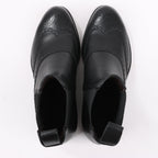 Bottega Veneta Leather x Fabric Side Gore Ankle Boots Black in Size 39