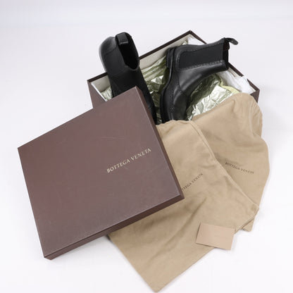 Bottega Veneta Leather x Fabric Side Gore Ankle Boots Black in Size 39