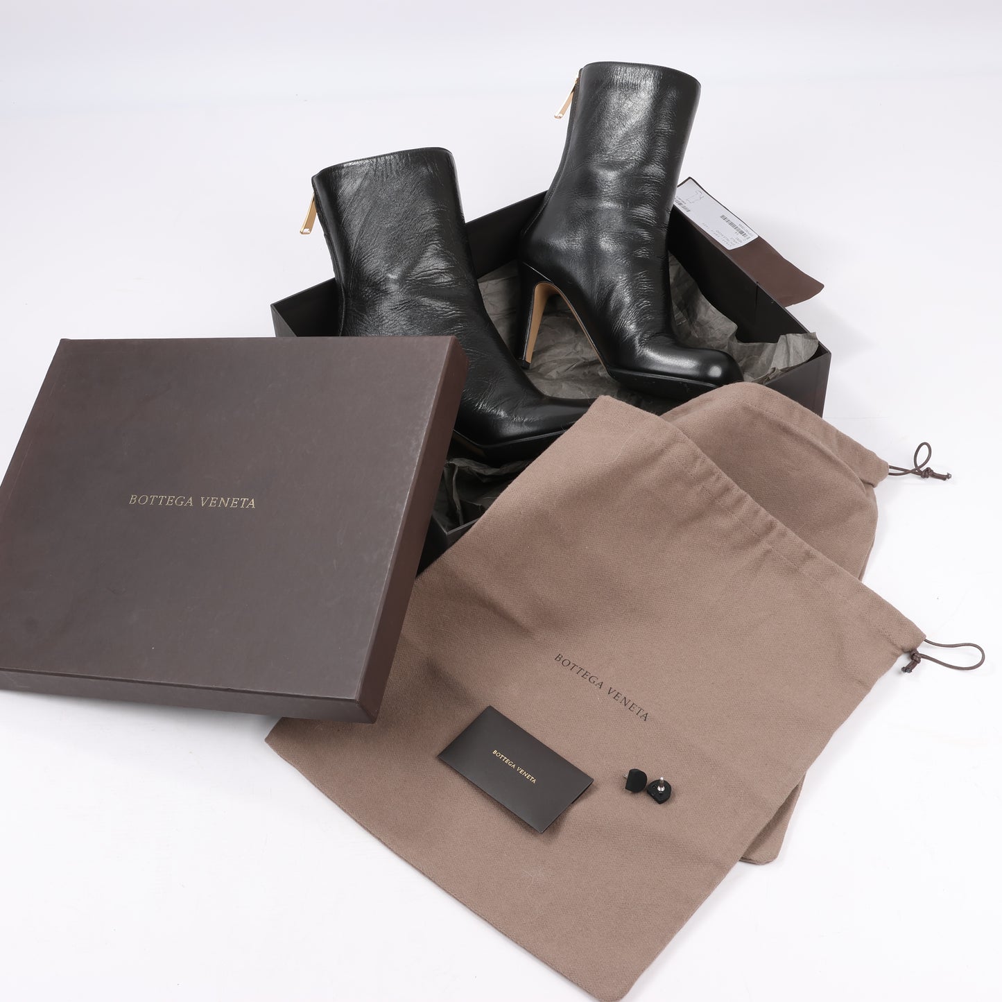 Bottines à talons Bottega Veneta LAVILLE en cuir noir, taille 38