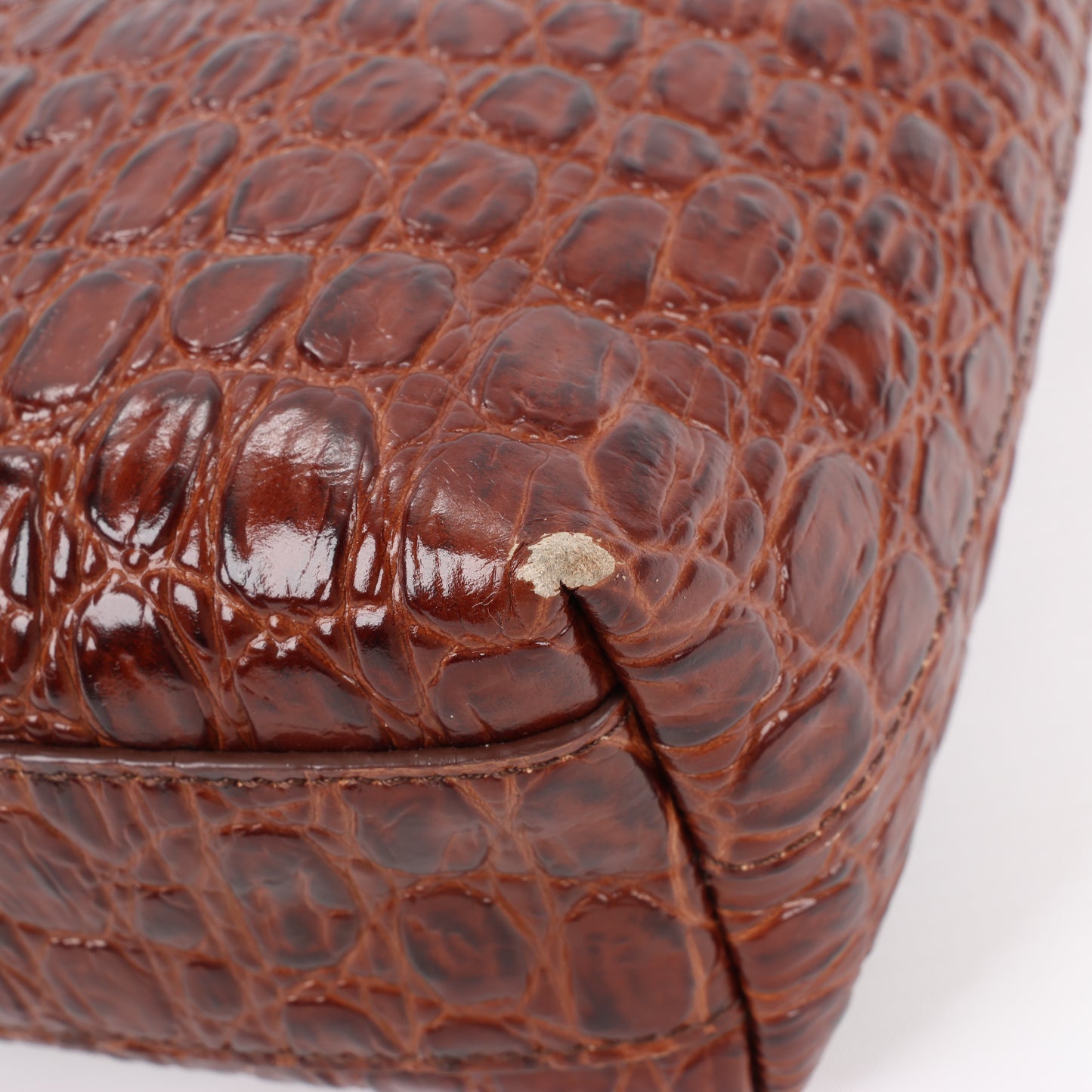 Sac à main Saint Laurent Paris Toy Shopping Mock Croc 2 voies marron 600307